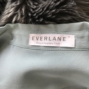 Pale blue silk Everlane button down